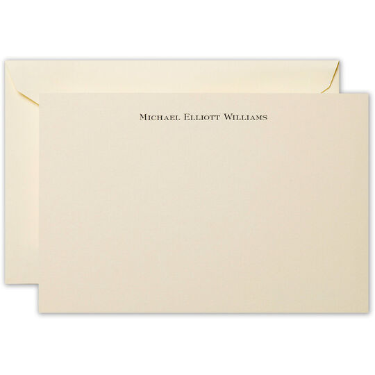 Williams Ecru Flat Correspondence Cards - Raised Ink